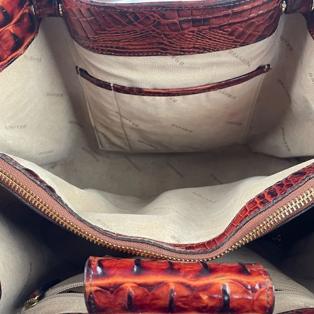 BRAHMIN Mallory Melbourne Embossed Leather Satchel - Picture 6 of 10